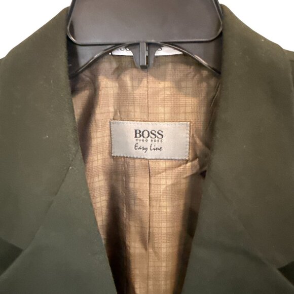 Hugo Boss Easy Line Men's Dark Green Wool Two Button Blazer Jacket Size 40R Prep - Picture 3 of 10